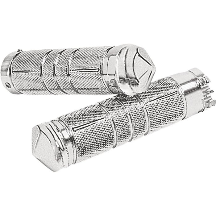 Accutronix  Grips Handlebar Knurled Diamond 1" Chrome - Part #105655 - Hogparts UK