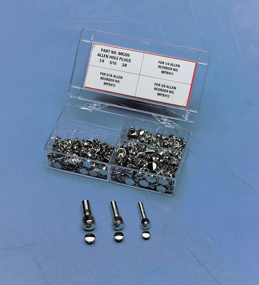 Drag Specialties Allen-Head Bolt Plug Assortment Chrome - Part #DS190979 - Hogparts UK