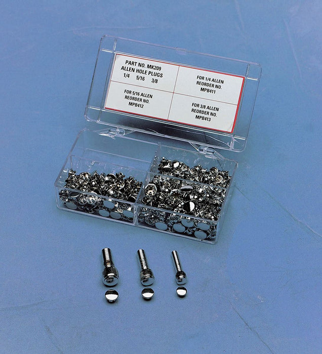 Drag Specialties Allen-Head Bolt Plug Assortment Chrome - Part #DS190979 - Hogparts UK