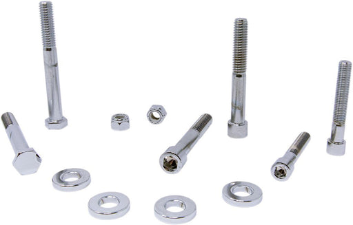 Drag Specialties Chrome Socket-Head Motor Mount Bolt Kit Knurled - Part #DS190880 - Hogparts UK