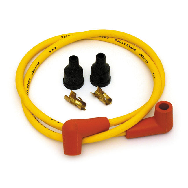 Universal 7mm Spark Plug Wire Set, Yellow With Orange Boots for Universal For Pre-1999 Style Coils