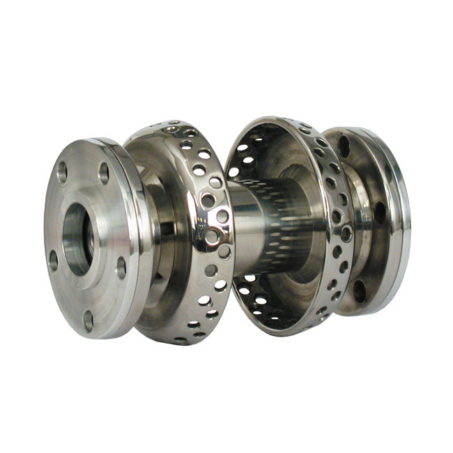 Dual Flange Hub, Stainless. 80 Spoke for Twin Cam Models With 3/4 Axle