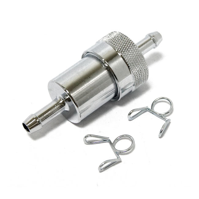 MCS Chrome Aluminium Fuel Filter, 1/4"