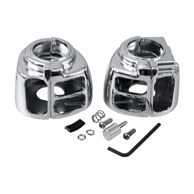 MCS Switch Housing Set, Chrome – 1996–2010 Softail; 1996–2011 Dyna…