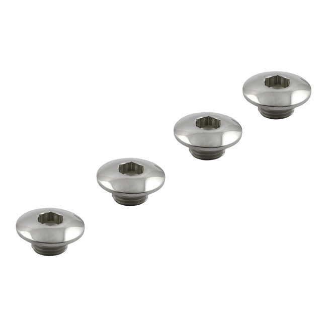 Street Hogs, Rocker Shaft End Plug Set. Oem Style. Stainless for 71-84 Shovelhead; 71-85 XL