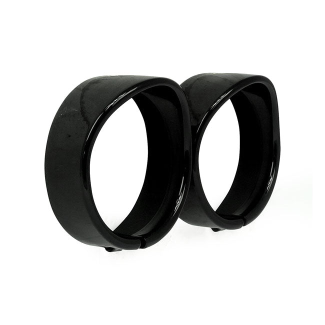 MCS Recessed Trim Rings with Visor. 4.5" Spotlamp. Gloss Black – 1962–2025 H-D with Passing Lamp Kit