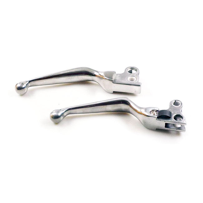 MCS Handlebar Lever Set, 93-Up Style. Polished – 1982–1995 Big Twin; XL Sportster