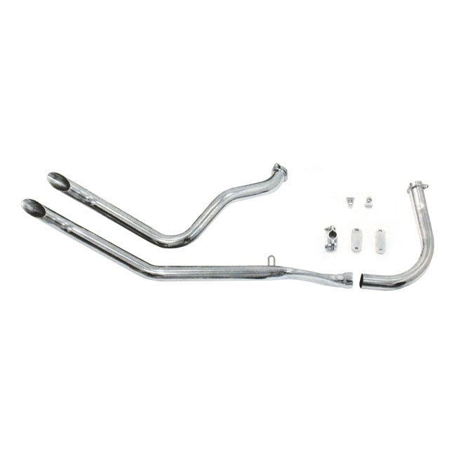 Paughco, Upswept Head Pipes - Gooseneck. Over Transm. for 66-69 Early Shovel With Rigid Frame