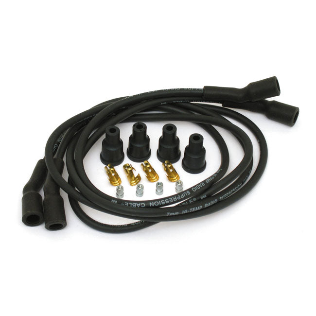 Dynatek, Univ. 7mm Spark Plug Wire Set. Black for Universal For Pre-1999 Style Coils