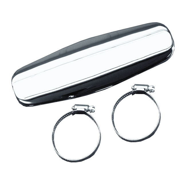 Paughco, Oval Heat Shield / Boot Guard. 9". Chrome for 1-3/4" Exhaust Pipes