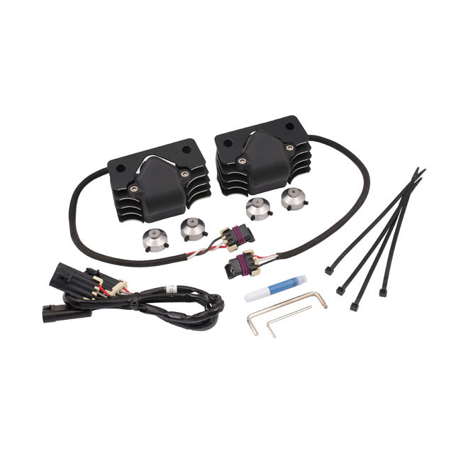 Accel, Stealth Cop Super Coil Kit. Black W/Polished Fins for 07-20 XL In Custom Applications