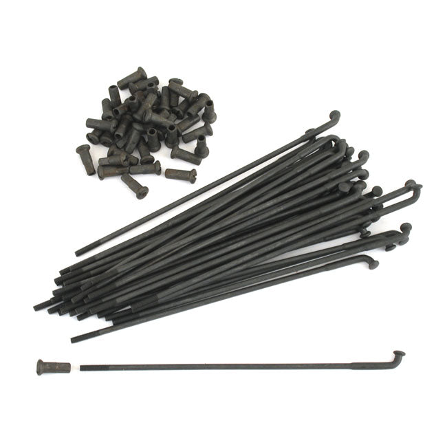 Wl Spokes, 18". Black for Front: 30-48 Flathead Big Twin; 42-43 Wlc  Rear: 35-52 Wla