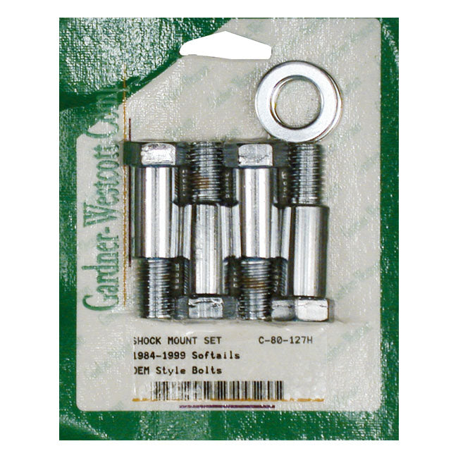 Shock Mounting Kit, Chrome for 84-99 Softail