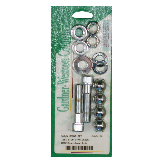 Shock Mount Kit, Chrome for 91-01 Dyna (Excl. FXDS-Con)