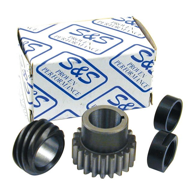 S&S, 90-99 Big Twin Pinion Shaft Gear/Conversion Kit. Red for L77-84 Shovelhead; 84-89 Evo Big Twin; Conversion Kit For 90-99 Evo Big Twin When Using Custom Pre-1990 Multiple Parts Flywheel Assemblies
