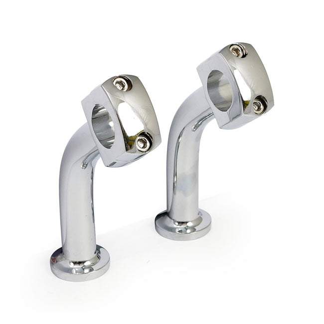 MCS Domed Pullback Riser Set. 5" Rise. Chrome – 1973–2002 Big Twin; Twin Cam B; XL…