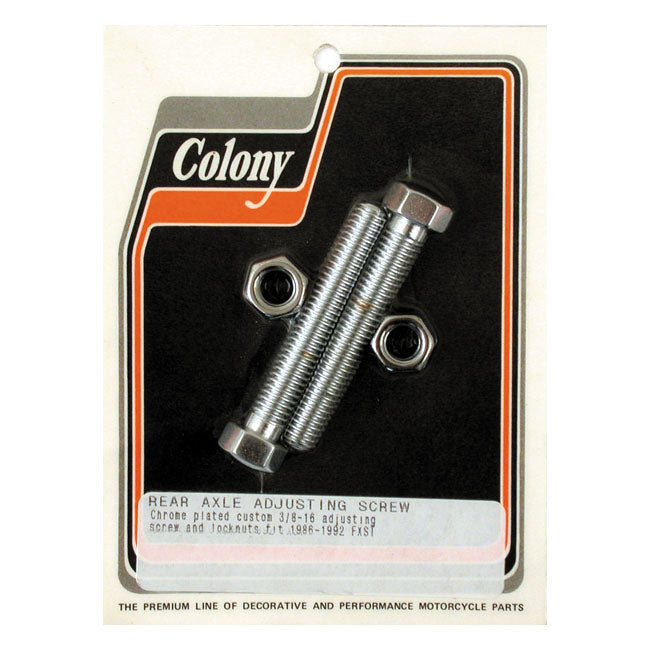 Colony Axle Adjuster Kit, Hex Chrome for Softail 87-94
