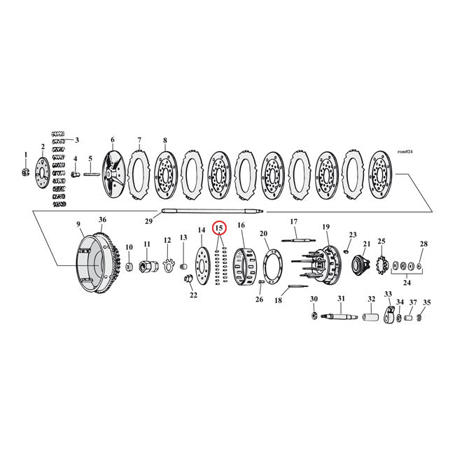 MCS Clutch Hub Roller. Standard Size – 36-E84 Big Twin