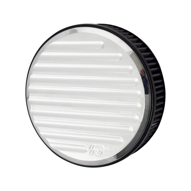 K&N Street Metal High-Flow Air Intake Grind, Chrome for 16-17 Softail; 2017 FXdls; 08-16 Touring, Trike. (E-Throttle Models)