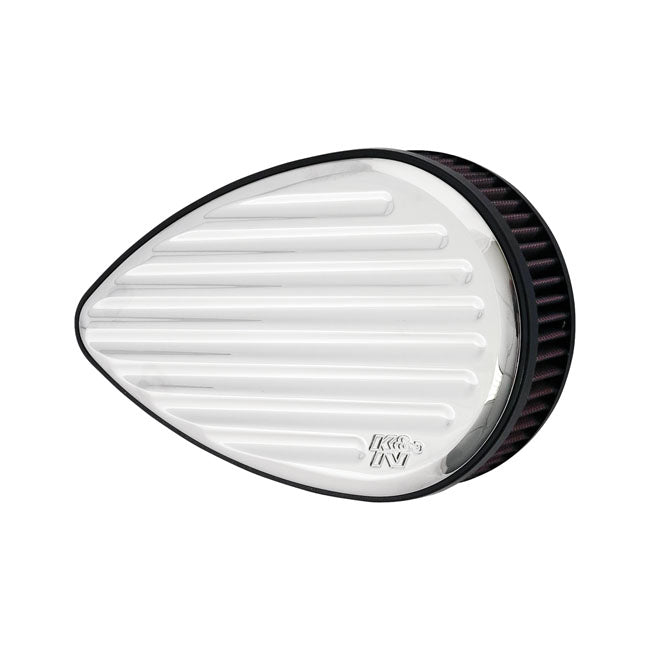 K&N Street Metal High-Flow Air Intake Flux, Chrome for 16-17 Softail; 2017 FXdls; 08-16 Touring, Trike. (E-Throttle Models)