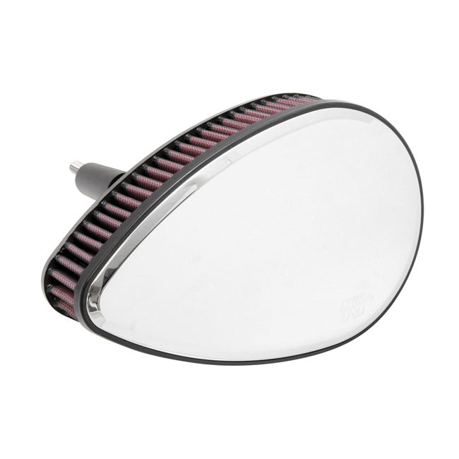 K&N Street Metal High-Flow Air Intake Torch, Chrome for 16-17 Softail; 2017 FXdls; 08-16 Touring, Trike. (E-Throttle Models)