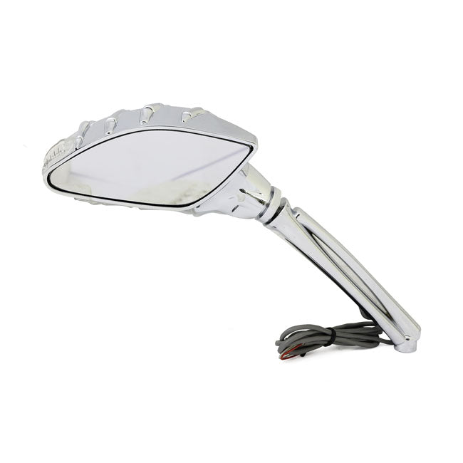 Motorcycle Storehouse LED Skeleton Hand Mirror Set With T/S