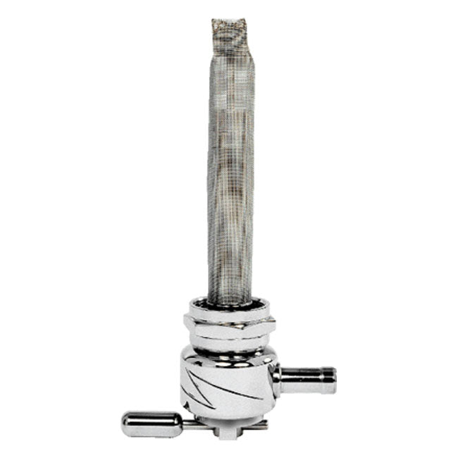 Pingel Power-Flo Petcock Round Lightning for 75-06 Big Twin, XL (Excl. Inj. Models); Customs With 75-Up Style Threaded Tanks