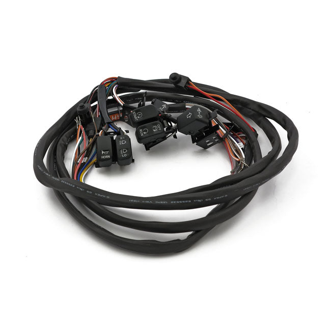 MCS Handlebar Switch & Wiring Kit. Radio. LED. Black – 2007–2013 FLT/Touring