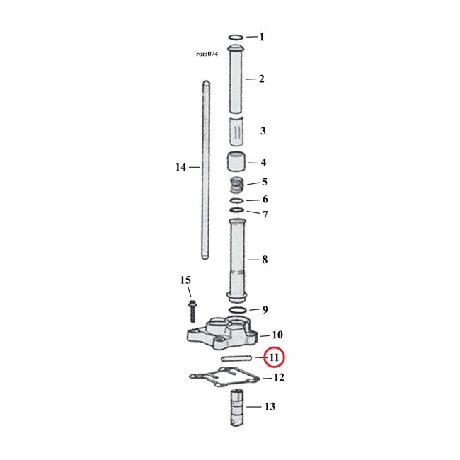 Anti Rotation Pin, Hydr. Tappet Assy for 99-17 TCa/B