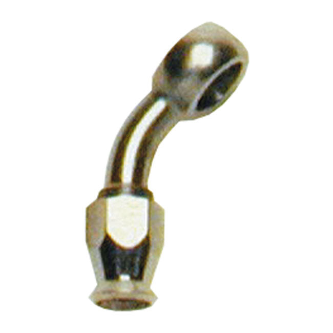 Goodridge, 3/8" (10mm) Banjo Fitting 45 Degree Bend. Chrome