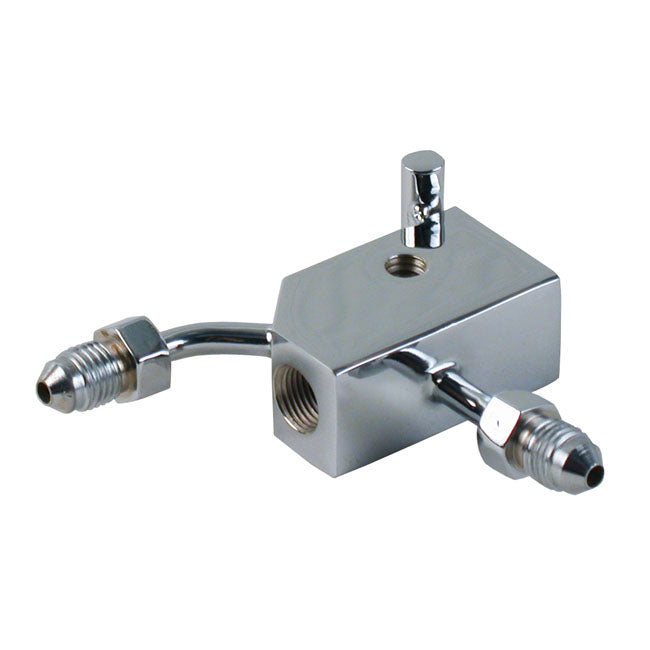 Goodridge Steel Brake Tee for 00-06 Softail Rear With Custom Brake Lines