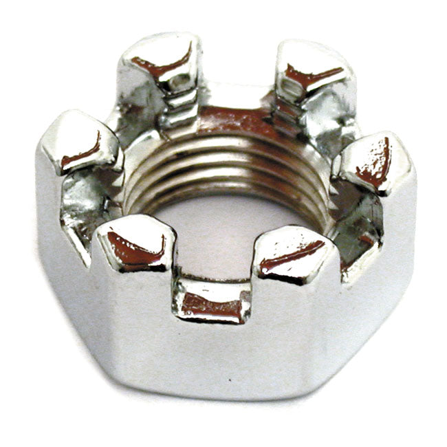 Chrome Castle Nut, 1/2 Inch-20 for 41-02 Big Twin, XL