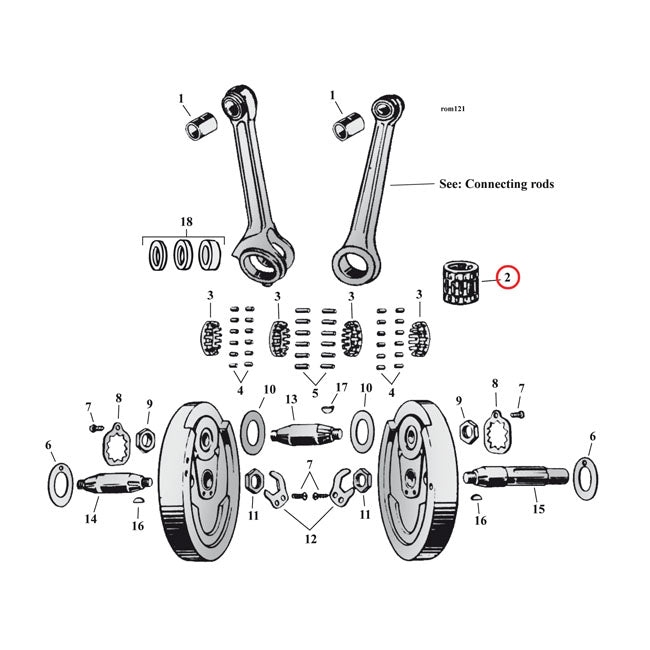 Connecting Rod Roller & Retainer Kit for 29-73 45" Flathead