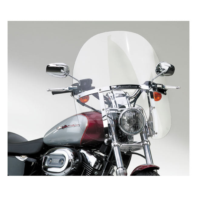 N.Cycle Switchblade Windshield 2-Up. Clear for 91-05Dyna (Excl. FXDWG, FXdxt); 88-20 XL (Excl. XL1200Cx/T/X/Xs; 11-Up XL883L, 1200C)