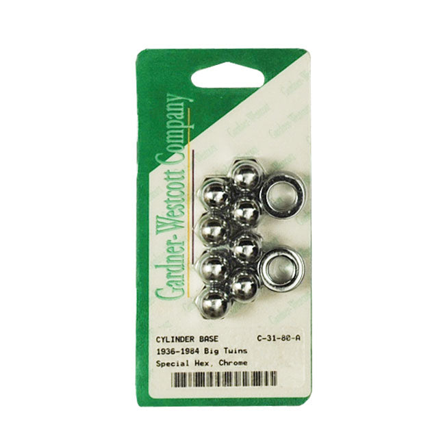 Cylinder Base Nut Kit, Acorn for 36-84 Big Twin