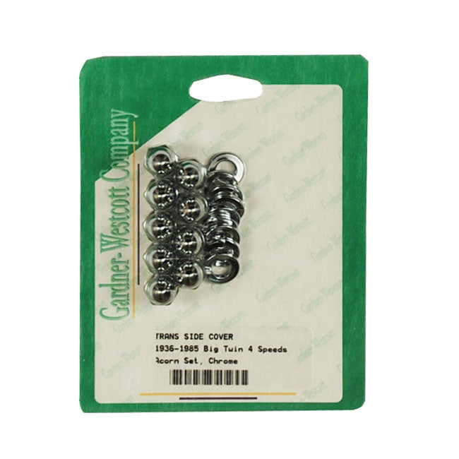Gw Transm. Side Cover, Acorn Nut Kit for 36-86 4-Sp Big Twin