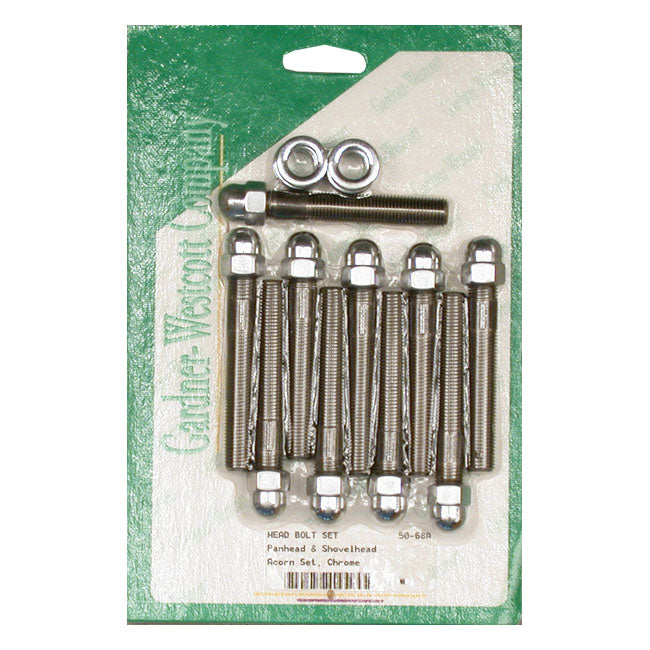 Head Bolt Kit, Studs With Acorn Nuts for 48-84 Big Twin