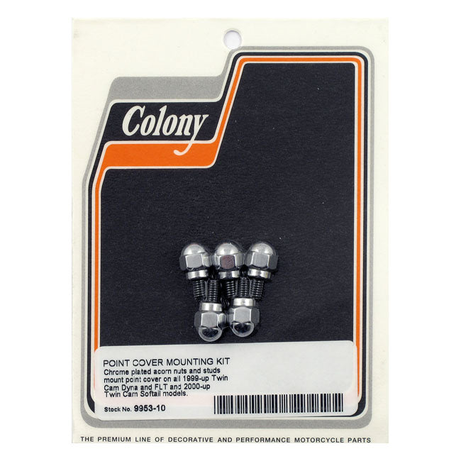 Colony, Point Cover Mount Kit. Acorn, Chrome for 99-17 TCa/B(5 Used); 04-20 XL(2 Used)