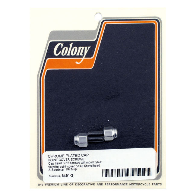Colony, Point Cover Mount Kit. Cap Style, Chrome for 70-99 Big Twin (Excl. Twin Cam); 71-03 XL