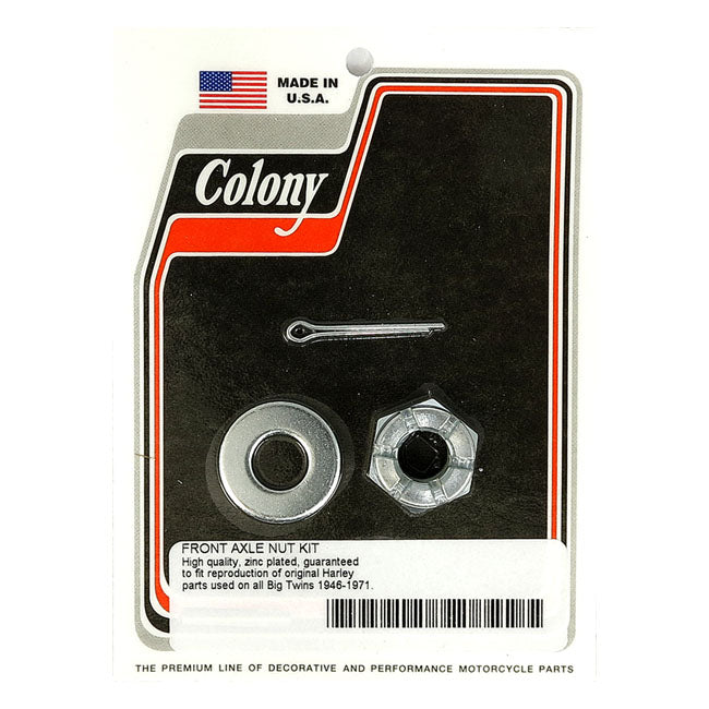 Colony Axle Nut Kit. Front for 46-71 Big Twin
