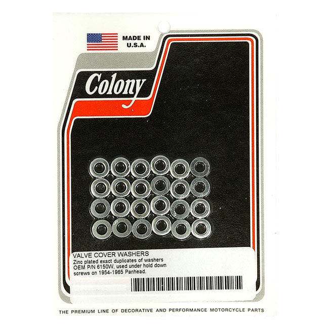 Colony, Rocker Cover Washer Set. Zinc for L54-65 Panhead
