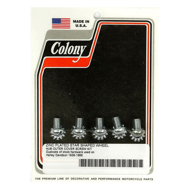 Colony Star Hub Screws & Washer Set for 36-66 Big Twin