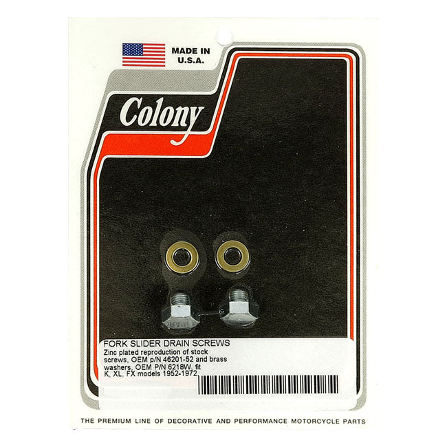 Colony Drain Screws, Fork Slider for 52-72 K, XL, FX