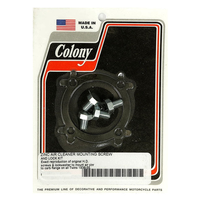 Colony Air Cleaner Mount Screw & Lock Kt for 36-54 Big Twin