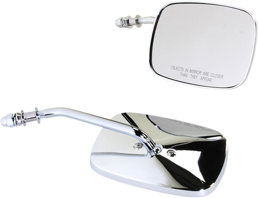 Drag Specialties Mirrors Oem-Style Rectangular Short Chrome - Part #06400980 - Hogparts UK