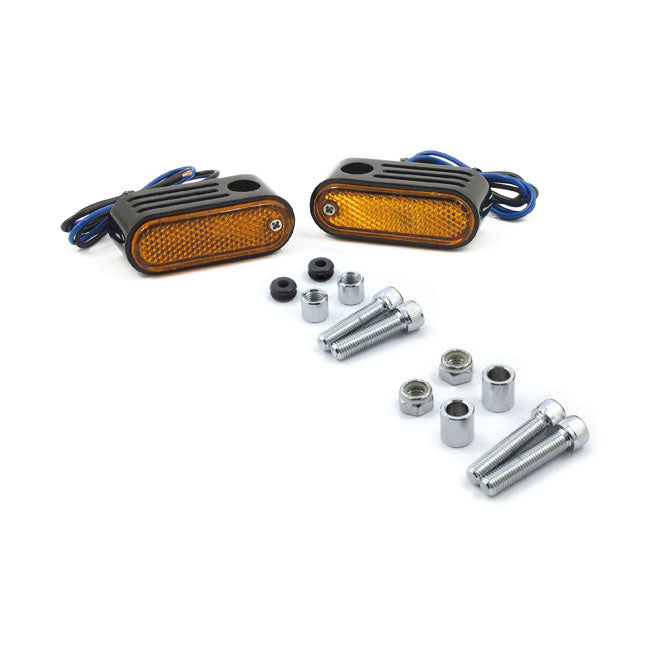Motorcycle Storehouse Lango Side Lighters, Turn Signals. Amber Lens