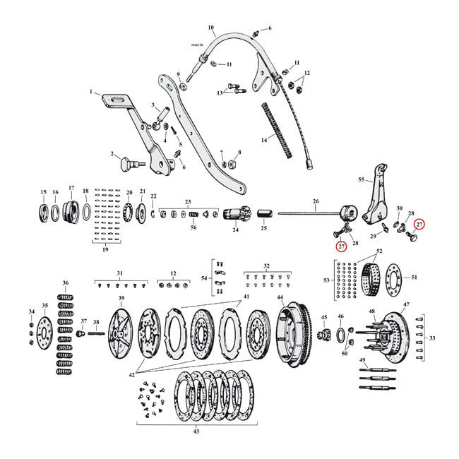 Screw, Clutch Release Lever for 44-52 45" W Models