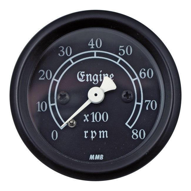 mmb 48mm Ultra Mini Tachometer Classic 8000Rpm Black