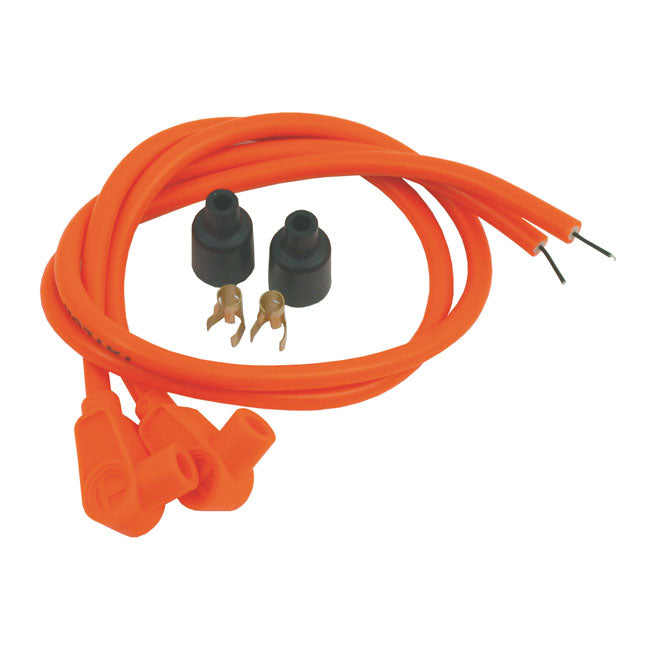 Taylor, 8mm Spiro-Pro Universal Spark Plug Wire Set. Orange for Universal For Use With Pre-Twin Cam Style Coils