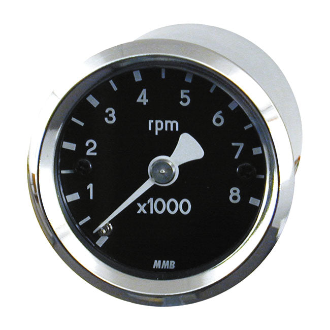 mmb 48mm Ultra Mini Tachometer Basic 8000Rpm Chrome